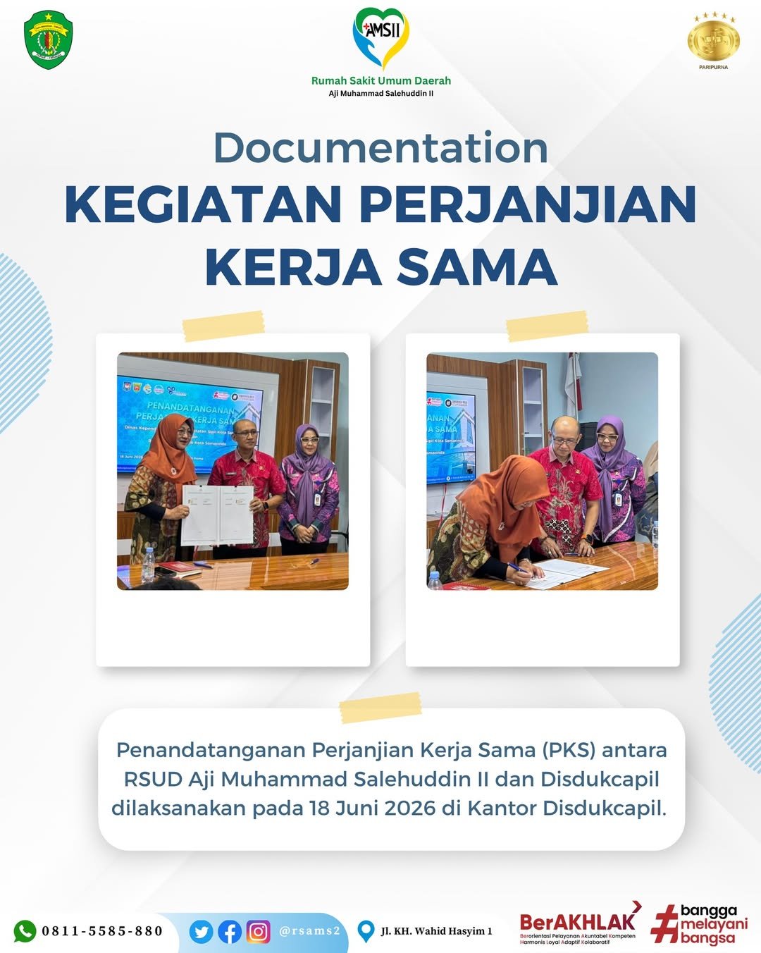 Kegiatan Penandatanganan Perjanjian Kerja Sama (PKS)
